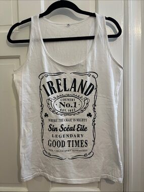 Ireland Celtic Craic Legendary Jack Daniels Theme Graphic Tank Top Size XL